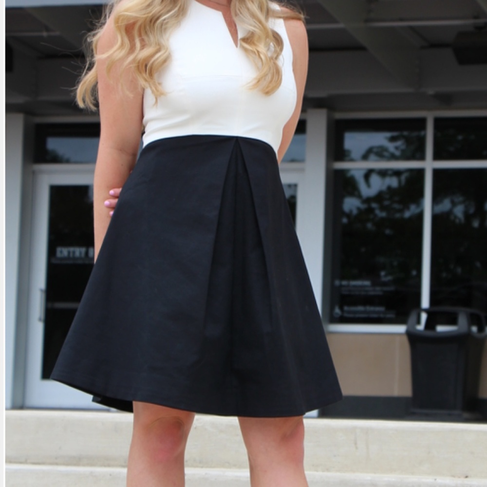White & Black Dress - Halston Heritage
